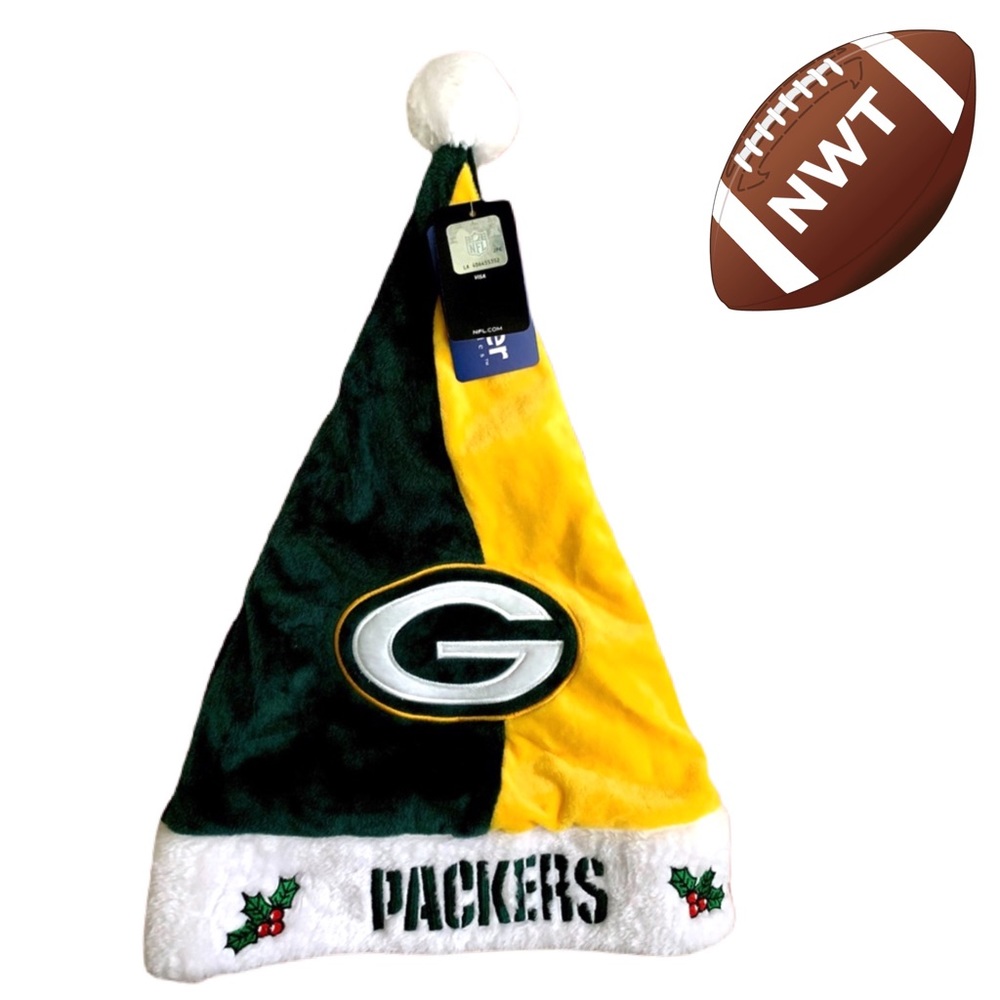 NFL PACKERS SANTA HAT NWT / 1 LEFT - Picture 7 of 8
